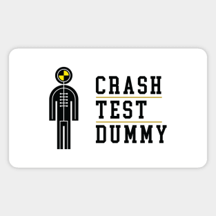 Crash Test Dummy Stickman Yellow Safety Testman with Black Dark Text and Yellow Line Separated Magnet